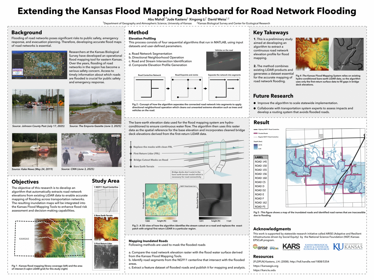 Poster: Extending the Kansas Flood Mapping Dashboard for Road Network Flooding